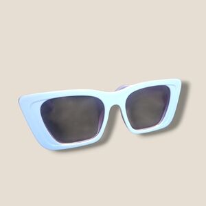 White Oversized Cat-Eye Sunglasses for Women